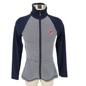 Peter Millar Golf Jacket SMU Mustang Navy Blue Stripe Long Sleeve Full Zip XS